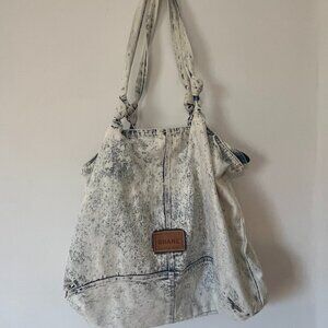Vintage Acid Wash Jean Tote Bag